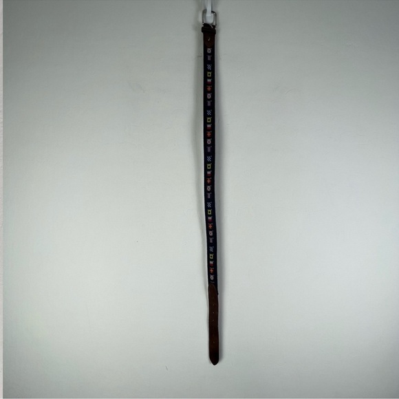 Nautical Flags Motif Leather Tab Belt - Picture 3 of 10